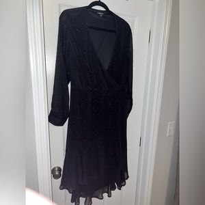 Express- Black wrap dress with embellishment